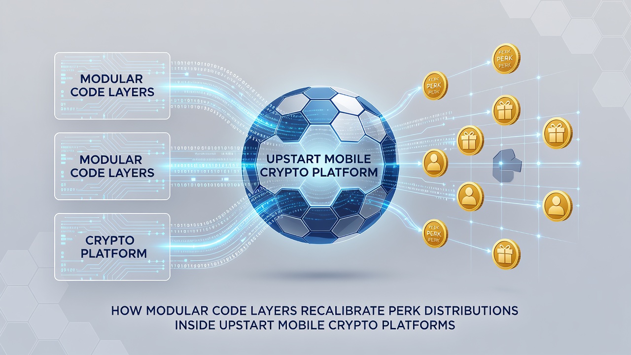 Mobile app screen displaying recalibrated perk tiers and crypto reward balances after modular update