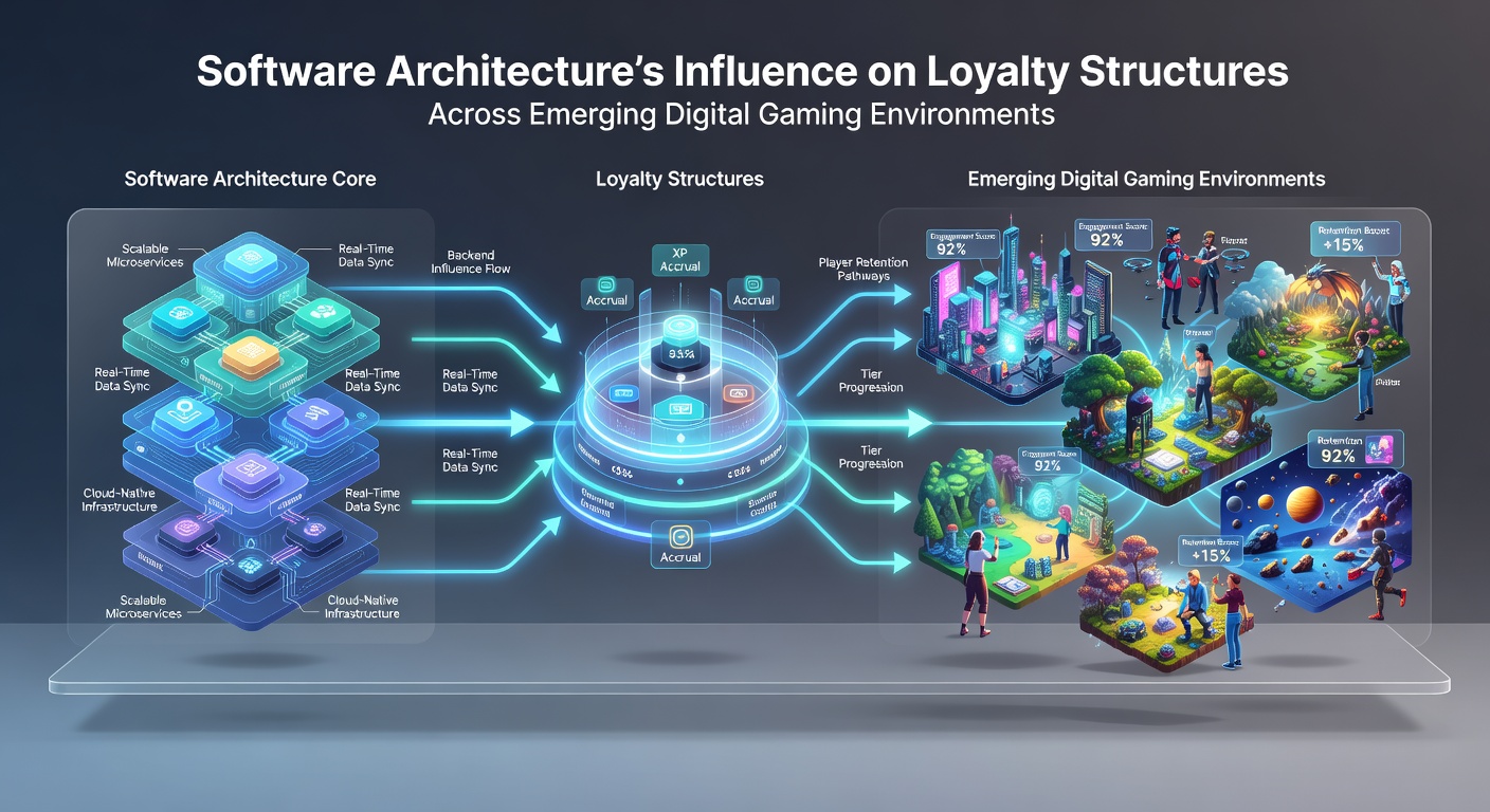 Diagram showing data flows between loyalty modules and game servers in emerging digital environments