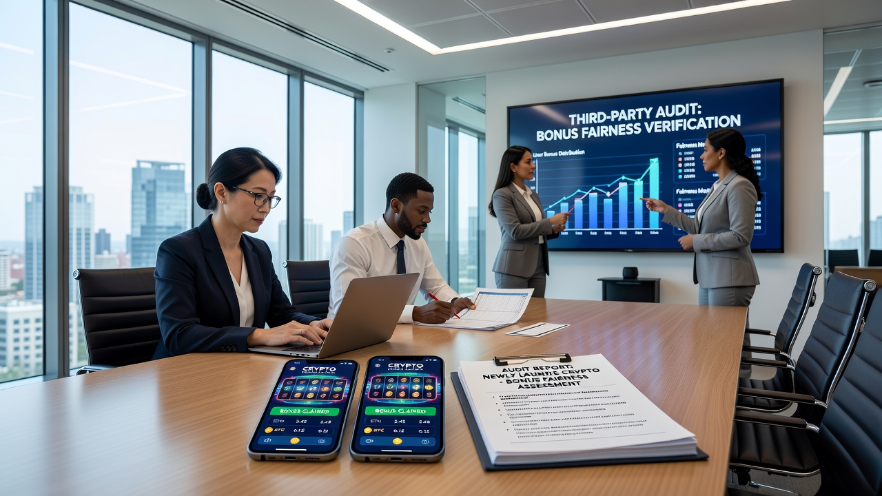 Auditor examining blockchain transaction data for bonus fairness verification