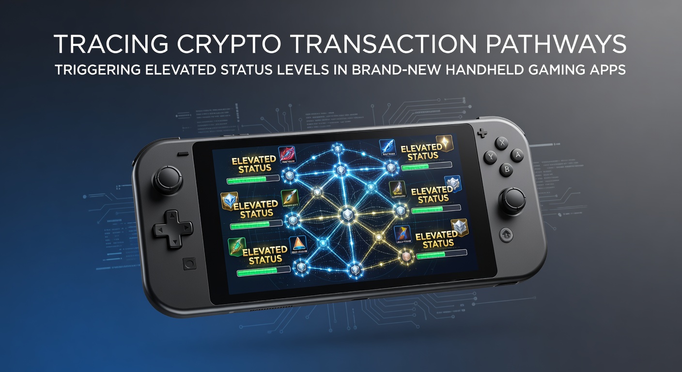 Diagram showing crypto transaction pathways flowing into mobile gaming app status systems