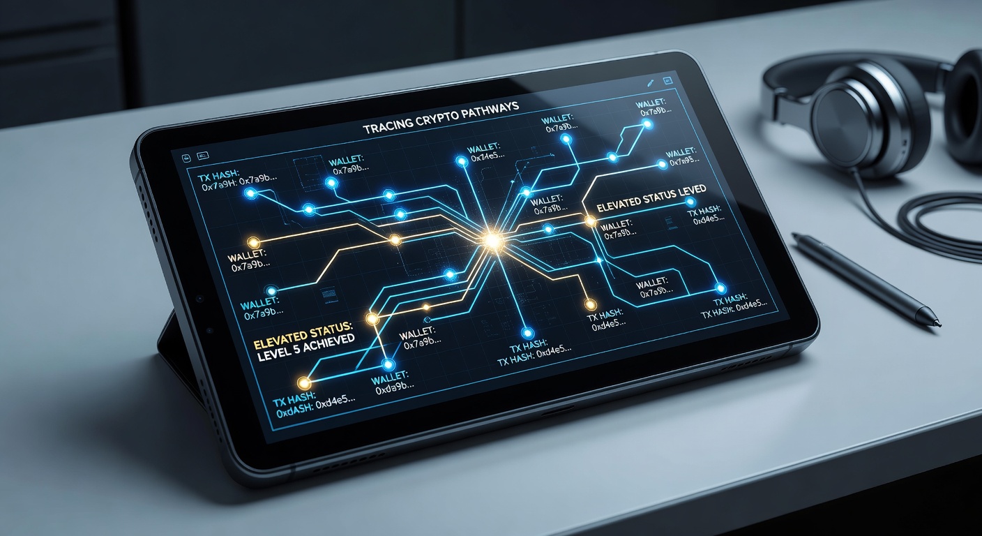Mobile app interface displaying traced crypto transactions and resulting VIP status updates