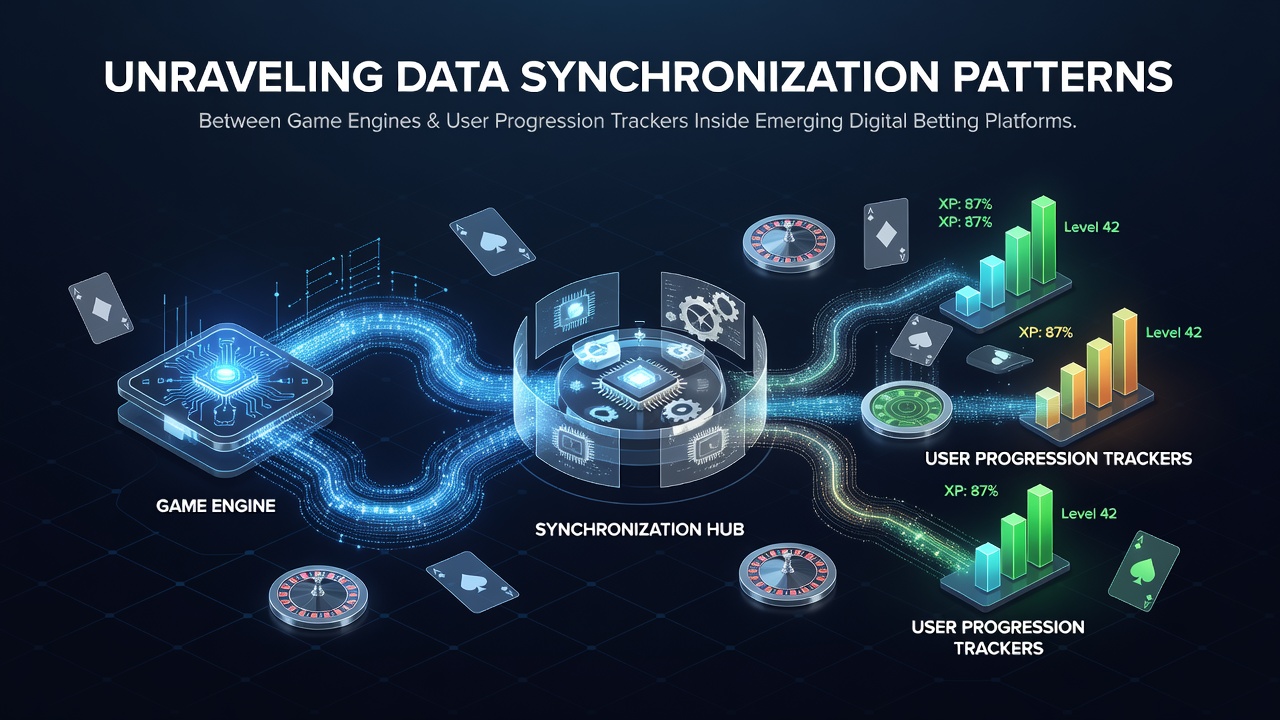 Data synchronization flow between game engines and user trackers in digital betting platforms